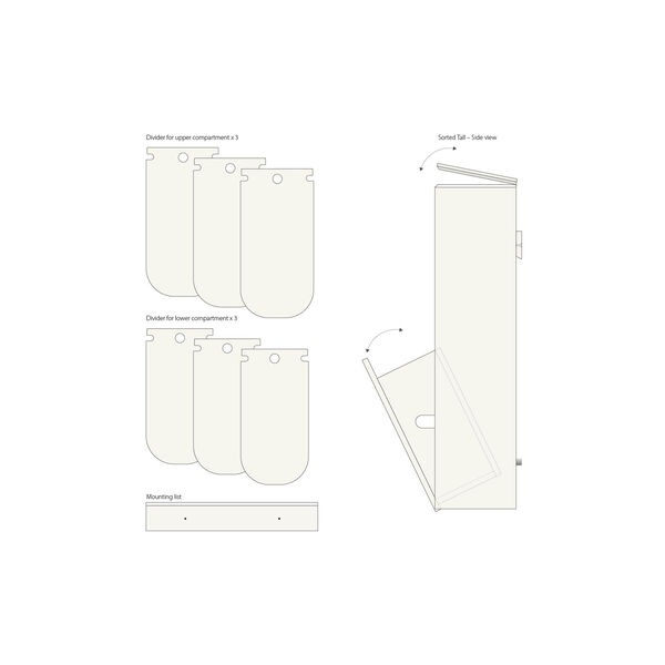 SORTED Premium Tall affaldssortering, white/RAL 9010, DesignLife