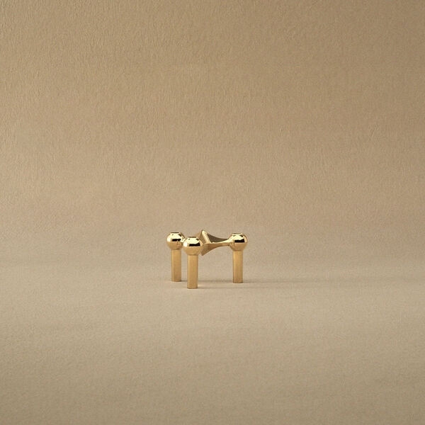 STOFF Nagel lysestage, messing, STOFF Nagel