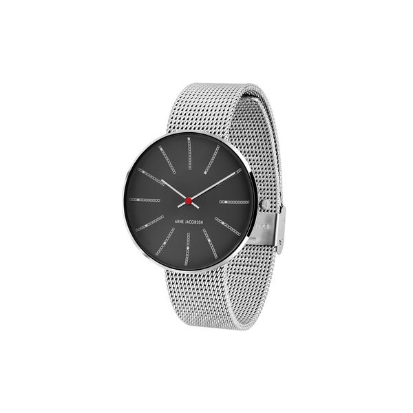 Bankers Wrist Watch, grey/steel, Arne Jacobsen Watches