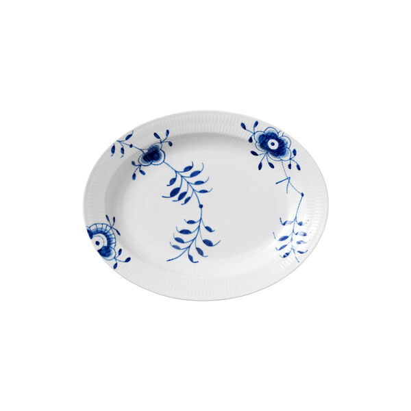 Bl&aring; Mega Riflet Ovalt Fad 36,5 cm, Royal Copenhagen
