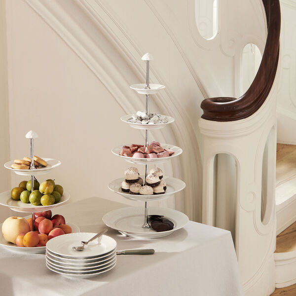 Hvid Riflet &eacute;tag&egrave;re 5 lag, Royal Copenhagen