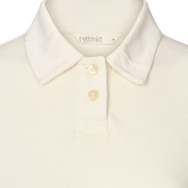 Rib Polo LS Elevate, ivory, Rethinkit