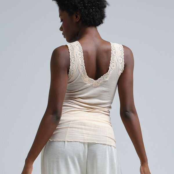 Cotton Lacey Top, rosie beige, Seamless Basic