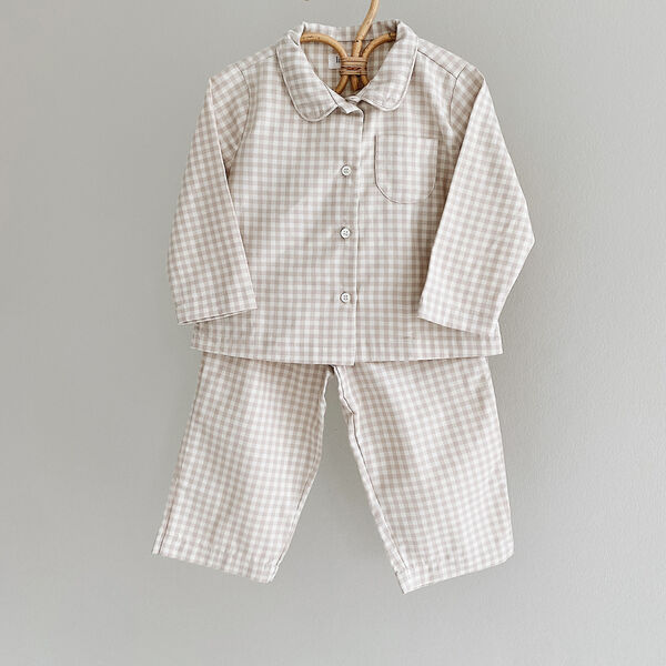 Classic Pyjamas, beige gingham Classic Pyjamas, beige gingham, Lalaby