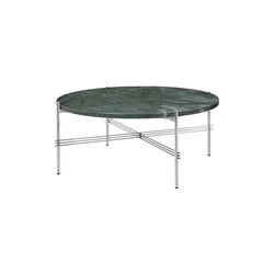 TS Coffee Table &Oslash;80, green guatemala marble/steel, GUBI