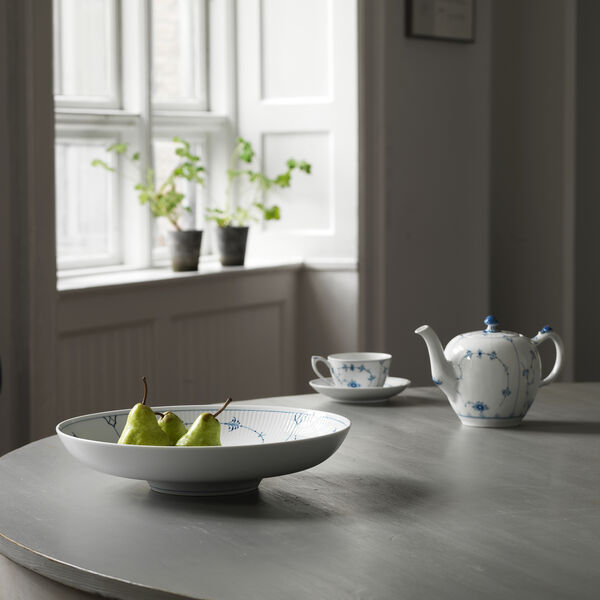 Musselmalet Riflet sk&aring;l 34 cm, Royal Copenhagen