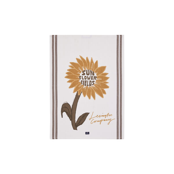 Sun Flower Org Cotton Kitchen Towel, white/stone, Lexington