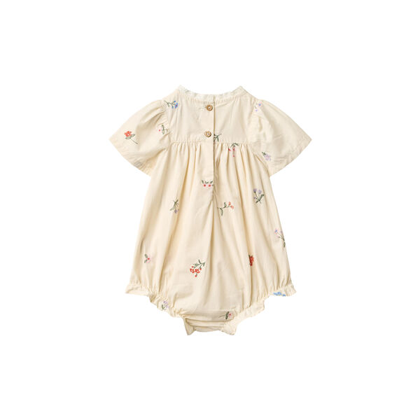 Romper Margit, ivory embroidery flowers, Wheat