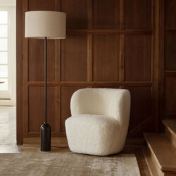 Gravity Floor Lamp, blackened steel/canvas, GUBI