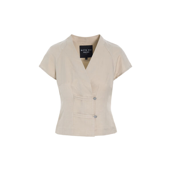 Sukosu kort&aelig;rmet bluse, ivory, BITTE KAI RAND
