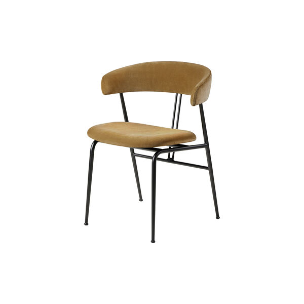 Violin Dining Chair, Velvet 294/black matt, GUBI