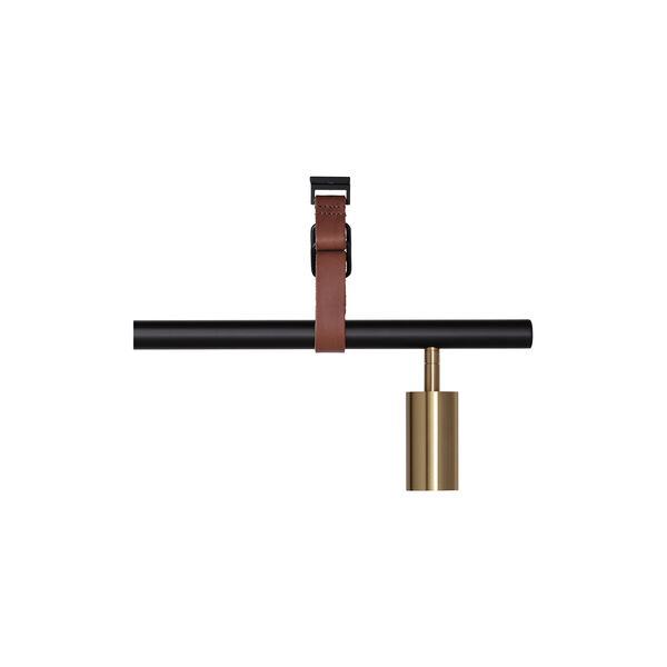 Long John 4 Spot Pendant Brown Leather, black/brass, Rubn