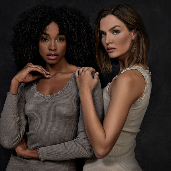 Silketop med blonder, cacao, Rosemunde