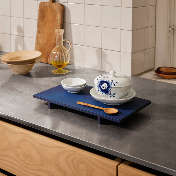 Bl&aring; Mega Riflet sk&aring;l med l&aring;g og underkop 38 cl, Royal Copenhagen