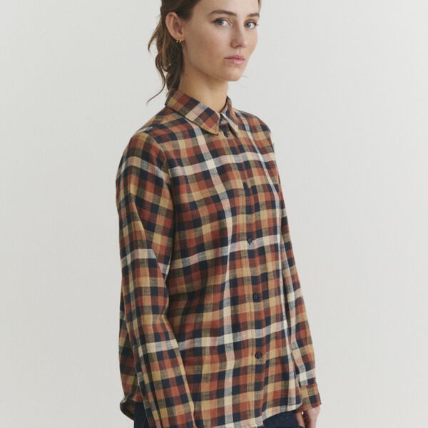 Nalli LS Shirt, skycaptain / tortoise shell, Basic Apparel
