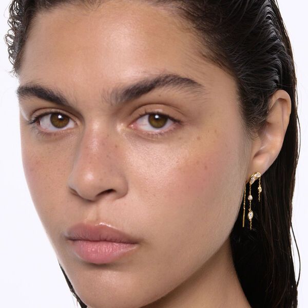 Swift Earring 03 H&oslash;jre, guld, Maria Black