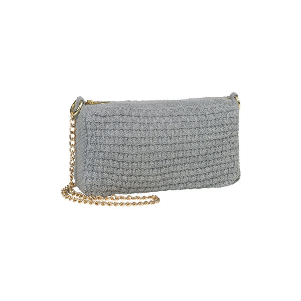 Strikket Clutch Kæde Petra, med grey melange Strikket Clutch Kæde Petra, med grey melange, By LOHN