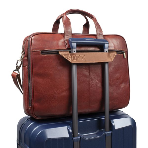 2 Compartment Laptop Briefcase, dark brown, Tony Perotti