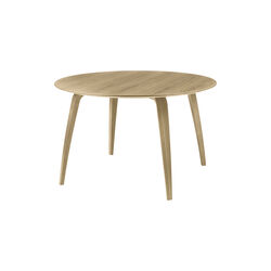 GUBI Round Dining Table, matt lacquered oak, GUBI