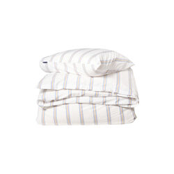 Dobby Striped Washed Cotton Percale Bed Set, white/blue/beige, Lexington