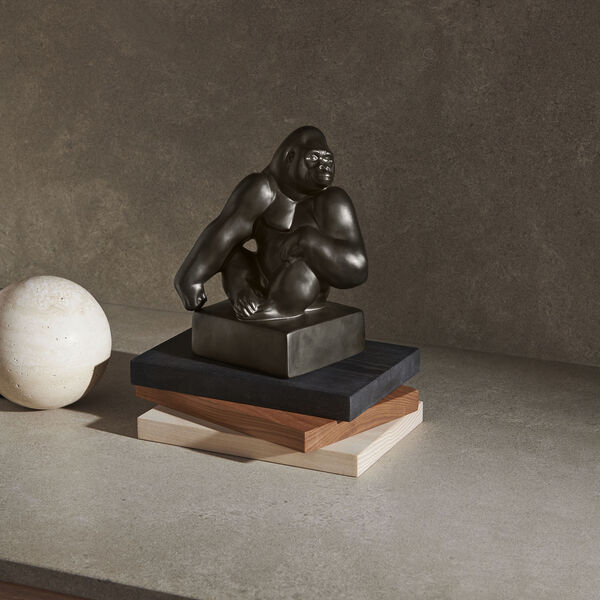 Gorilla figur Hagen hvilende p&aring; skulderen, Royal Copenhagen