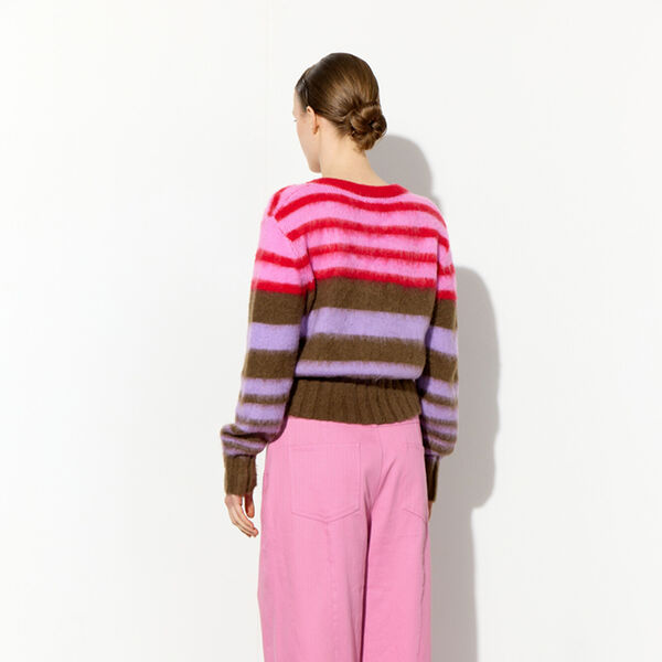 Farah Knit Blouse, cocoa rib, HUNK&Oslash;N