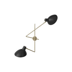 VV Cinquanta Twin Wall Lamp, black/brass, Astep