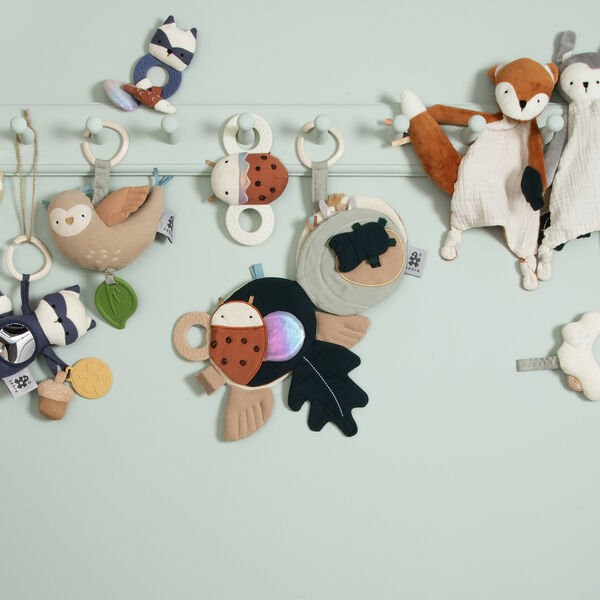 Marieh&oslash;nen Luca aktivitetsrangle med spejl, dark orange, Sebra