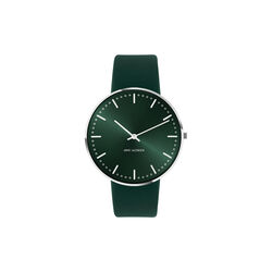 City Hall armb&aring;ndsur, green/steel/green, Arne Jacobsen Watches