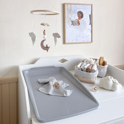 Quiltet opbevaringskurv 2-pak, classic stripes blue/praline, Cam Cam Copenhagen