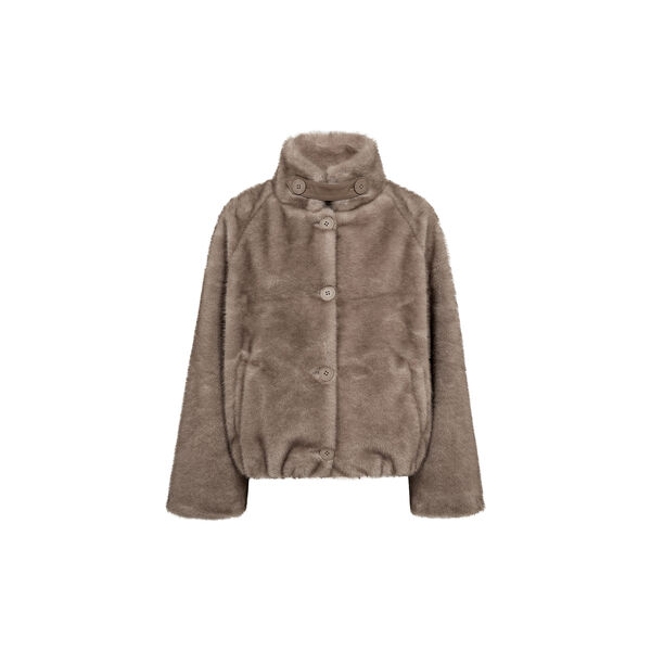 MMHilda Faux Fur Jacket, gray sand, MOS MOSH