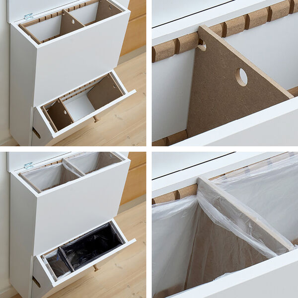 SORTED Standard Tall affaldssortering, snow white, DesignLife