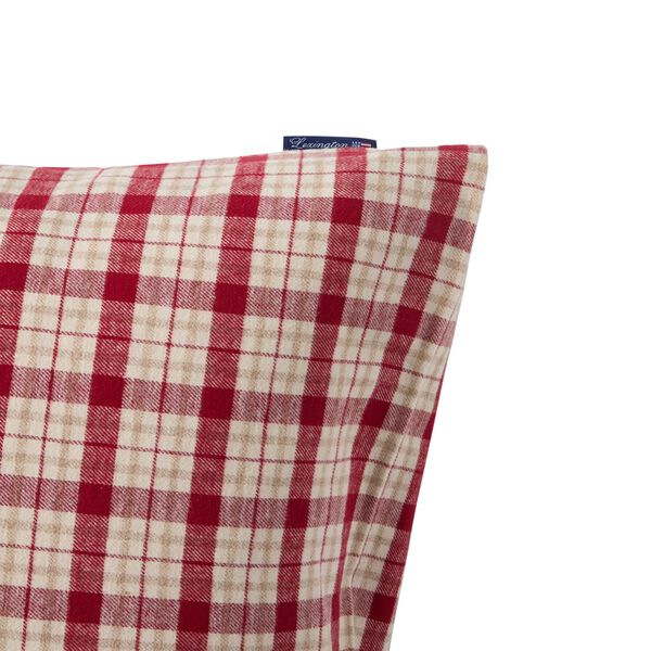 Checked Flannel Pillowcase, red/beige, Lexington