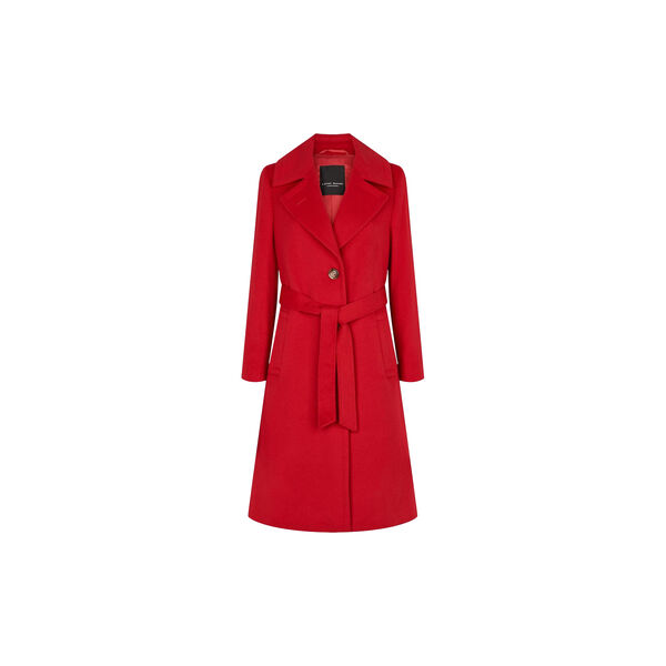 Cashmere Coat W Clareta Belt Midi, medium red, SAND Copenhagen