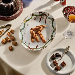 Stjerne Riflet Jul fad ovalt 34 cm, Royal Copenhagen