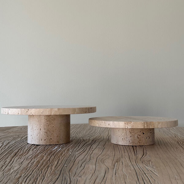 Lavt dekorativt fad, sand, HOEME Copenhagen