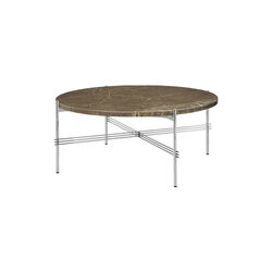 TS Coffee Table &Oslash;80, brown emperador marble/steel, GUBI