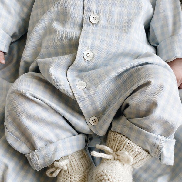 Classic PJ Suit, blue gingham, Lalaby