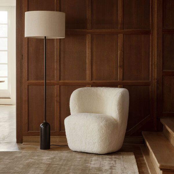 Gravity Floor Lamp, blackened steel/canvas, GUBI