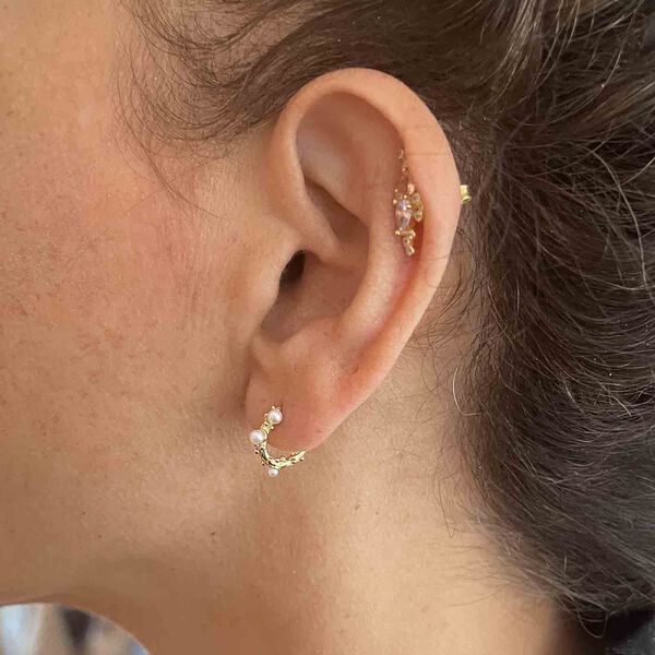 Gloria Small &Oslash;reringe, pearl, Nuni Copenhagen