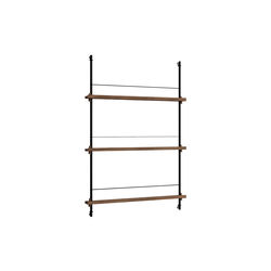 Magazine Shelving Medium, smoked oak/black, MOEBE