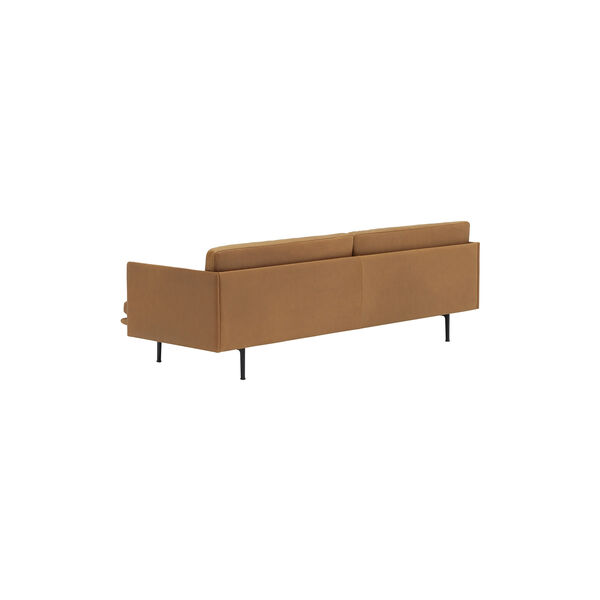 Outline Sofa 3-seater, refine leather cognac/black, Muuto
