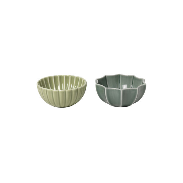 Samsurium s&aelig;t af 2 mini sk&aring;le, wasabi & spruce, Dottir Nordic Design