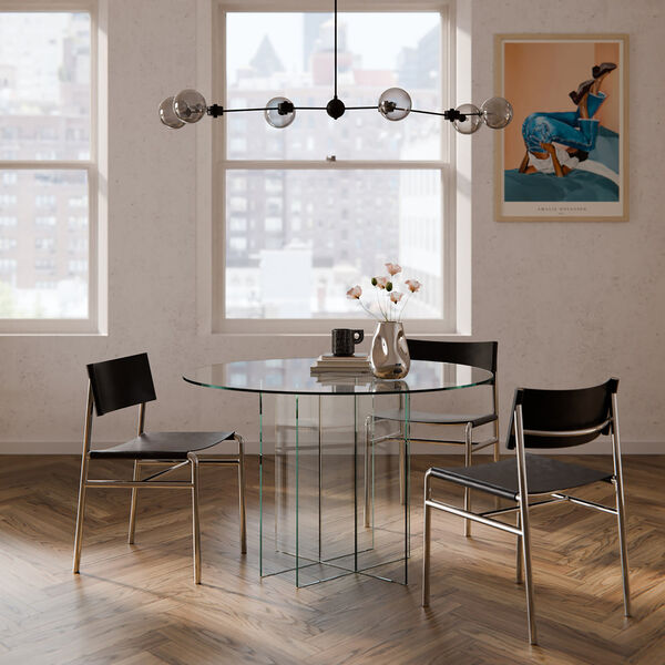Anouk Round Glass Dining Table, transparent, Westwing Collection