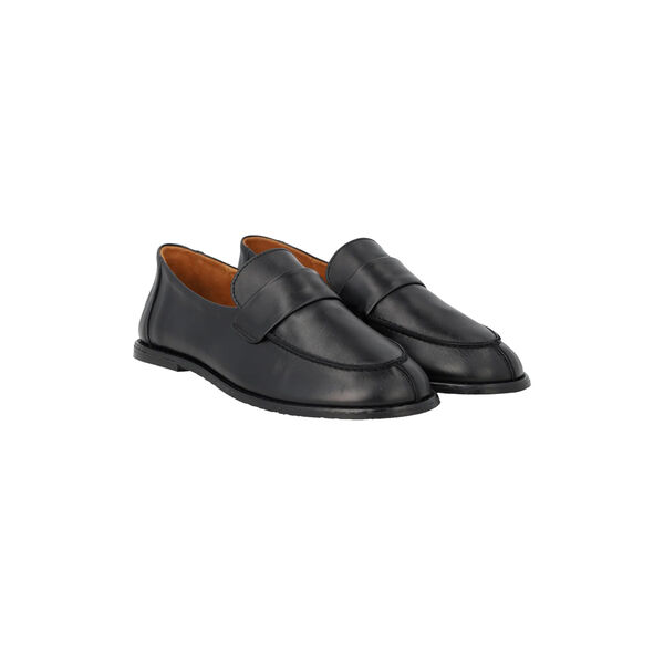 Ultrabl&oslash;d loafer med stikningsdetalje, black, ANGULUS