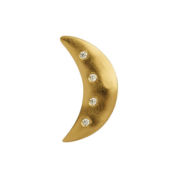 Bella Moon Earring With Four Stones Single, gold, Stine A Jewelry