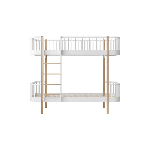 Wood Original k&oslash;jeseng 90x200 cm, hvid/eg, Oliver Furniture
