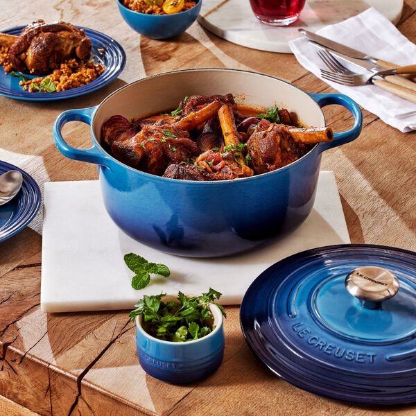 Signature rund st&oslash;bejernsgryde &Oslash; 20 cm, azure blue, Le Creuset