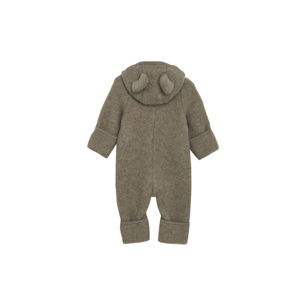 Pram Suit Ears Wool Fleece, savannah melange, HUTTEliHUT