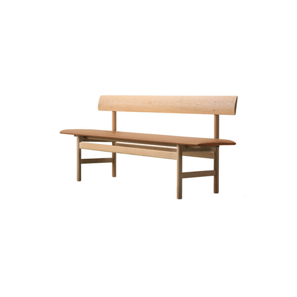 The Mogensen Bench b&aelig;nk, s&aelig;bebehandlet eg/cognac, Fredericia Furniture
